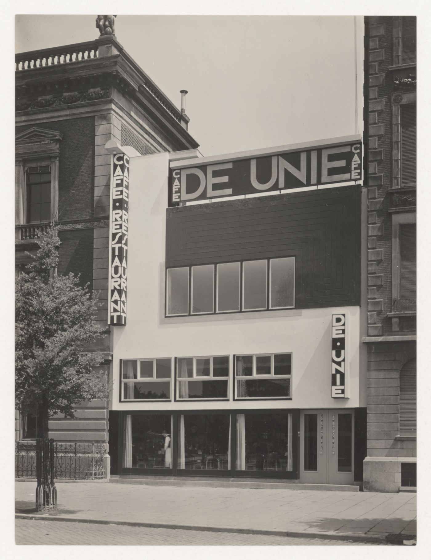 View of the principal façade of Café de Unie, Rotterdam, Netherlands