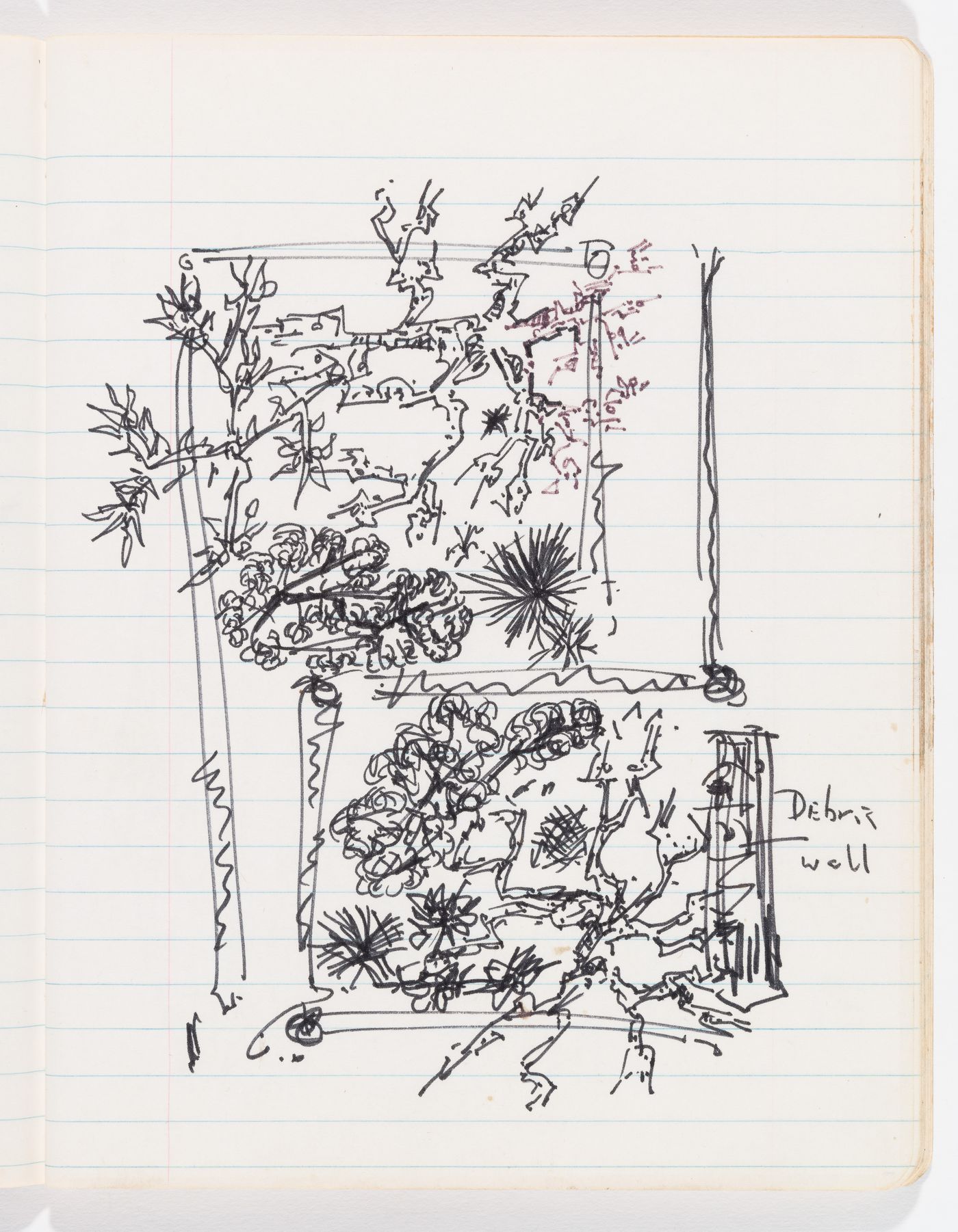 Composition notebook with Garbage Wall instructions