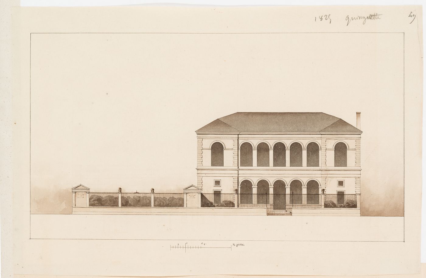 Front elevation for a "guinguette"