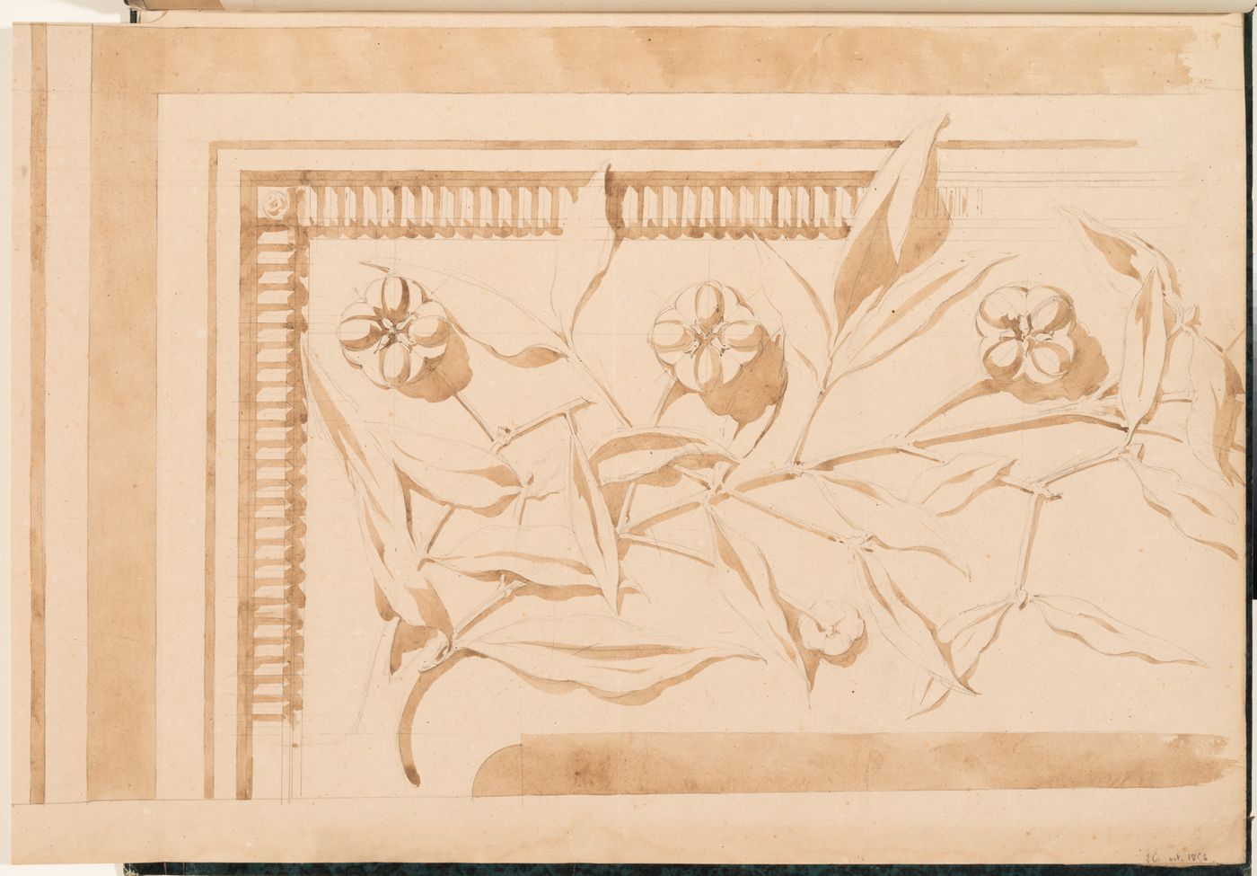 Detail of floral ornament, possibly from a soffit