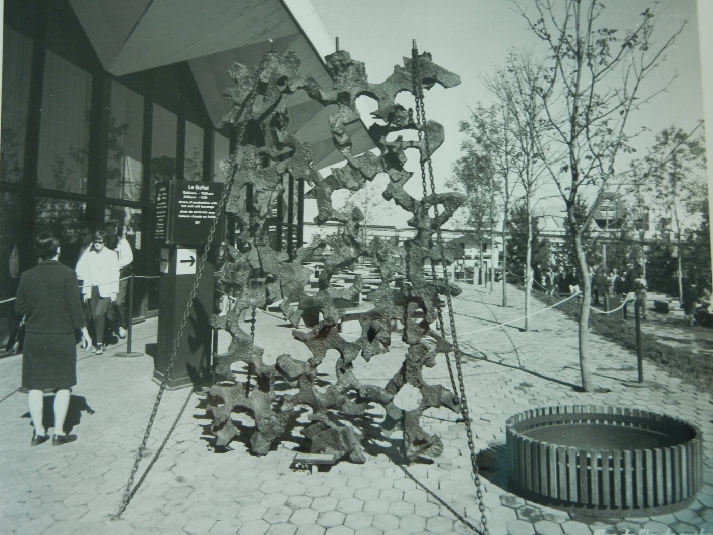 View of an unidentified sculpture, Expo 67, Montréal, Québec