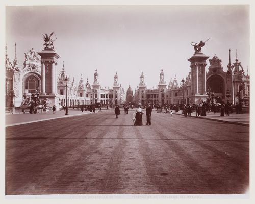 View of the Palace of Decorative Arts and Esplanades des Invalides at the 1900 Paris Exhibition, Paris, France