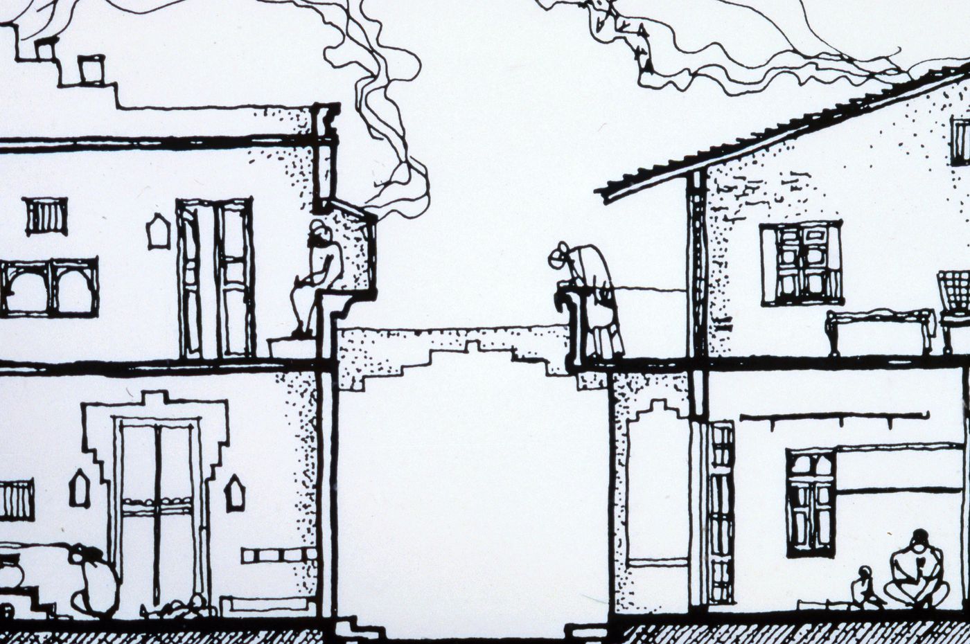 Section of houses used for the Human Settlement Training Package "Package 1: Planning guidelines"