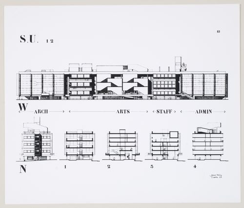 University of Sheffield, Sheffield, England: photograph of elevations and sections