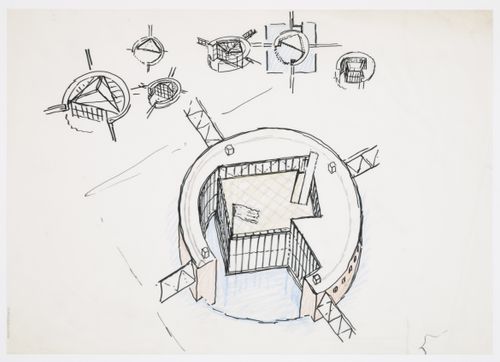 Houston Circle, Houston, Texas: axonometric and sketches