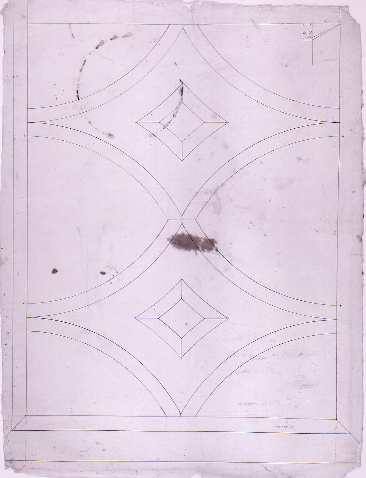 Elevation for a decorative border for Notre-Dame de Montréal