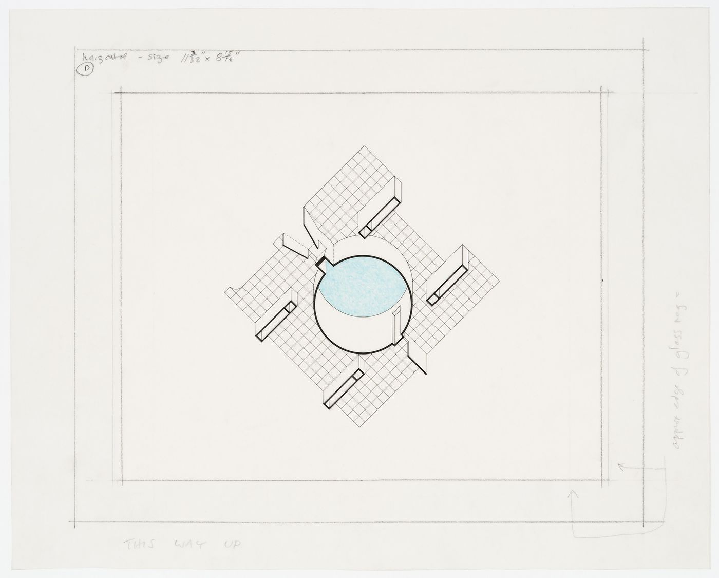 Nordrhein-Westfalen Museum, Dusseldorf, Germany: worm's eye axonometric of courtyard and gallery ceilings