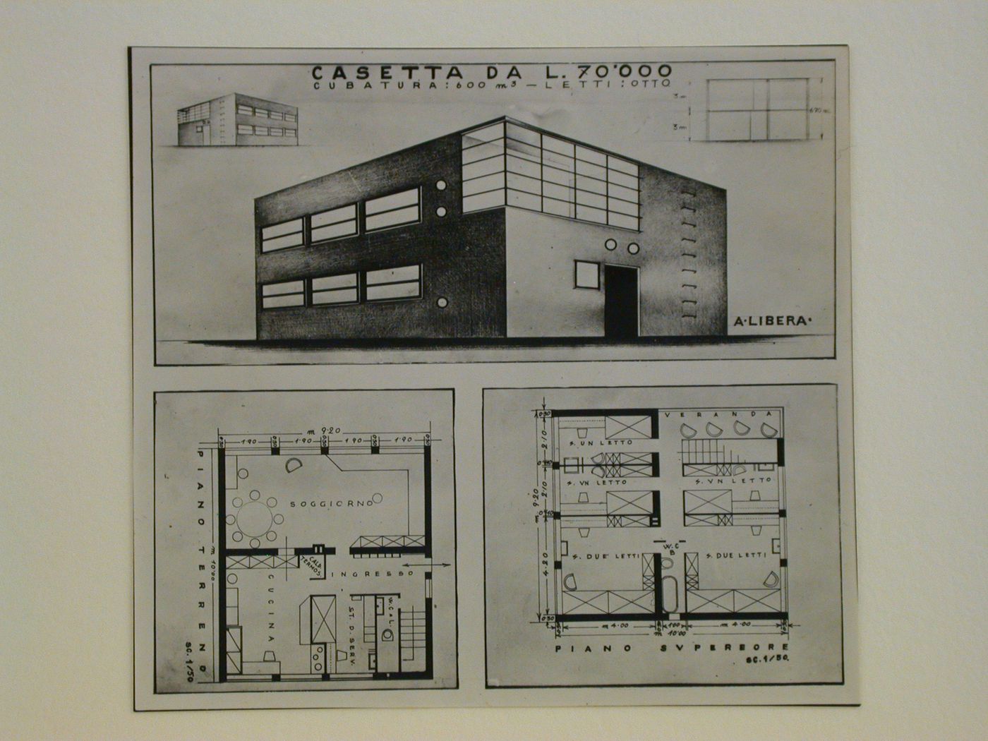 Maisonnette ultra économique. Arch. Adalberto Libera