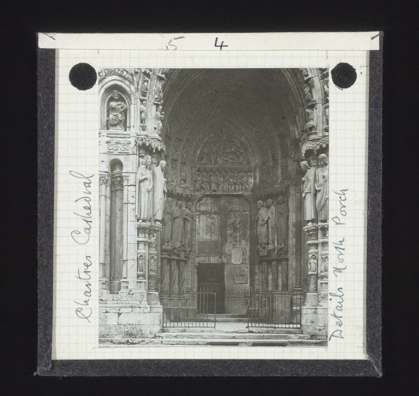 Detail view of north porch of Cathédrale de Chartres, Chartres, Eure-et-Loir, France