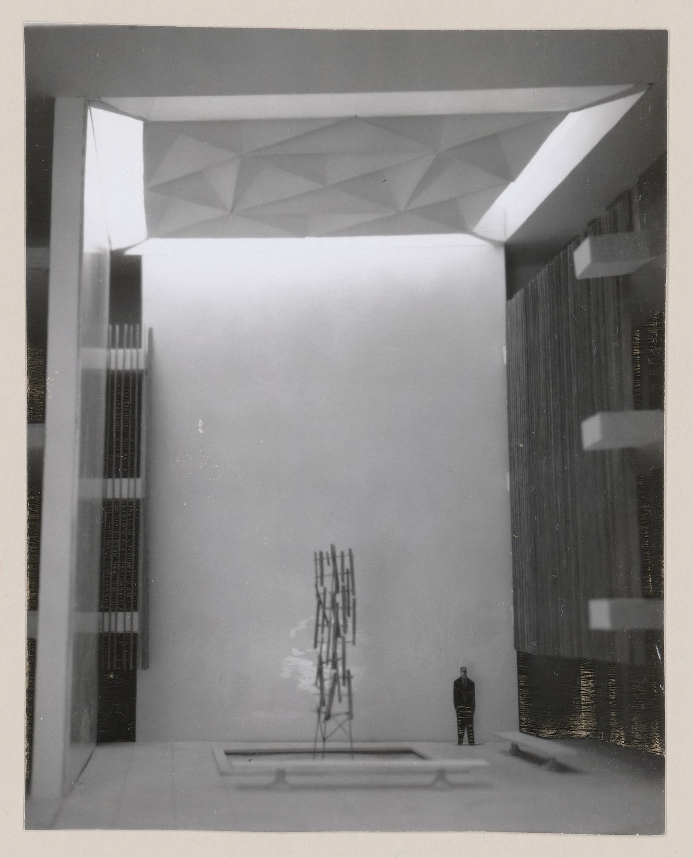 View of model for interior of United States Embassy, Oslo, Norway
