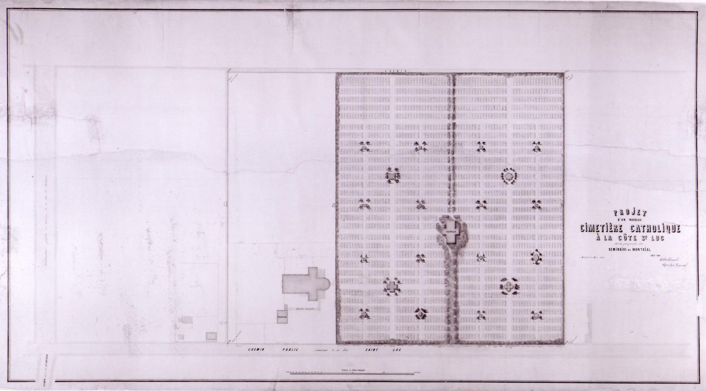 Plan for the Nouveau Cimetière Catholique à la Côte Saint-Luc, near Montréal