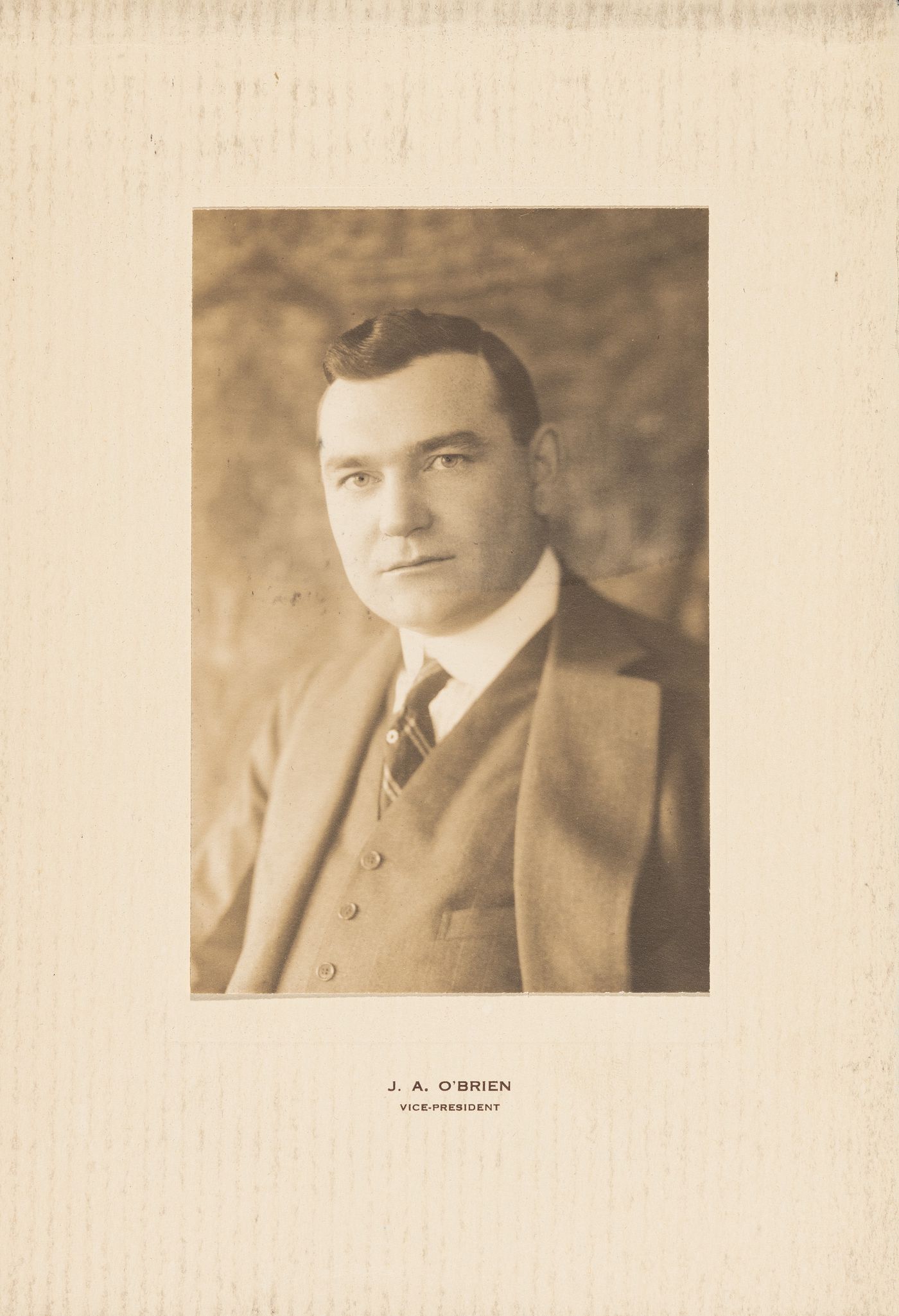 Portrait of J.A. O'Brien, Vice-president, Energite Explosives Company