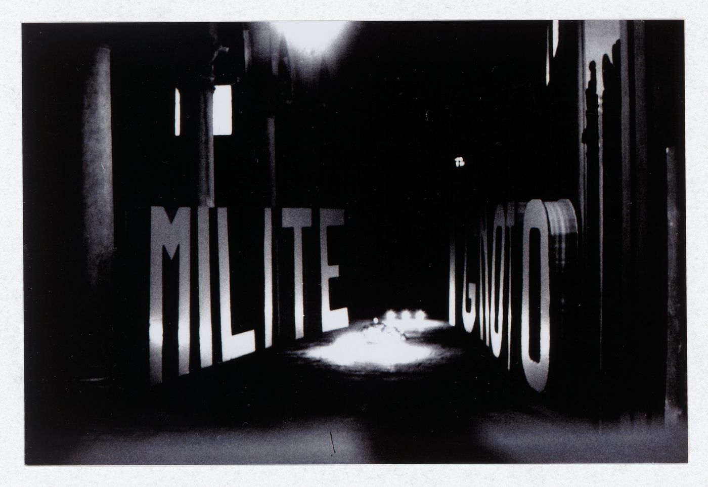 Photograph of the installation for Milite Ignoto