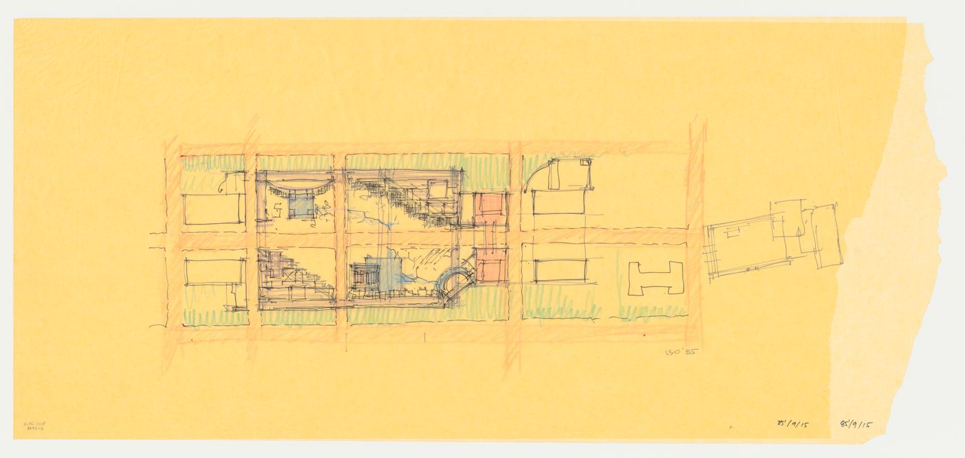 Sketch site plan for the Phoenix Municipal Government Center Competition