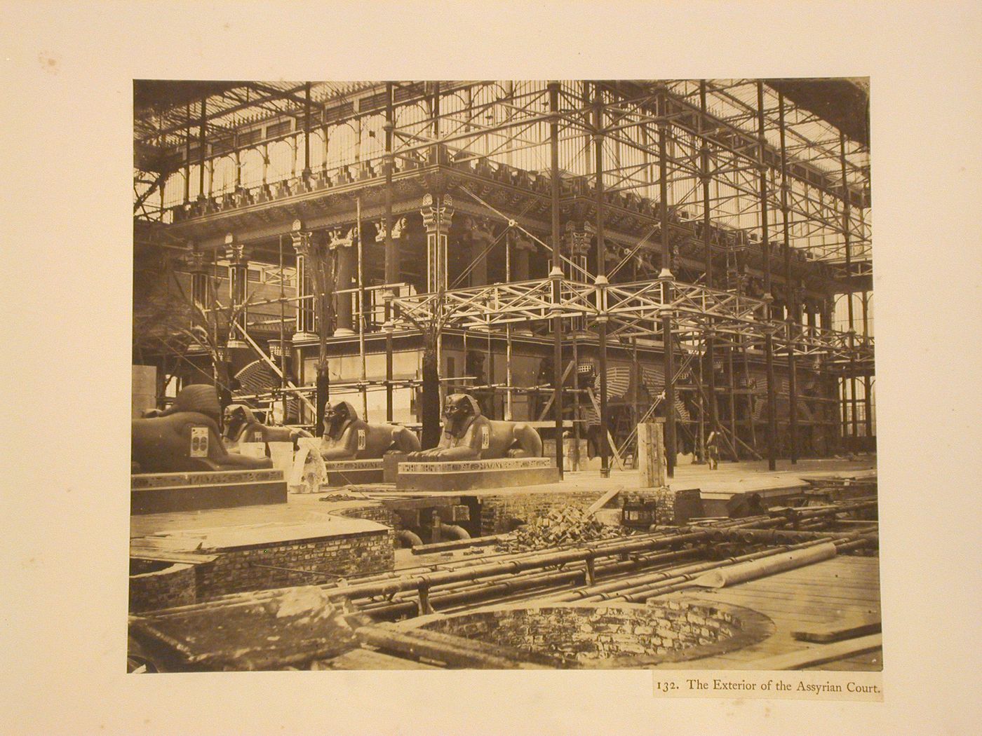 The exterior of the Assyrian Court, Crystal Palace, Sydenham, England