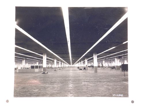 Interior view of the Cylinder Heads and Barrels Building, United Aircraft Corporation Pratt & Whitney Corporation division Assembly Plant, Southington, Connecticut