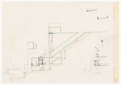 Section with sketches for Casa Mário Bahia [Mário Bahia house], Gondomar, Portugal
