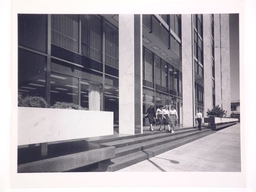 Partial view of the Bethlehem Steel Building and entrance, San Francisco, California, United States