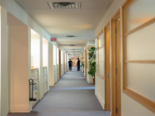 The Museum Is Not Enough: View of a CCA corridor with people