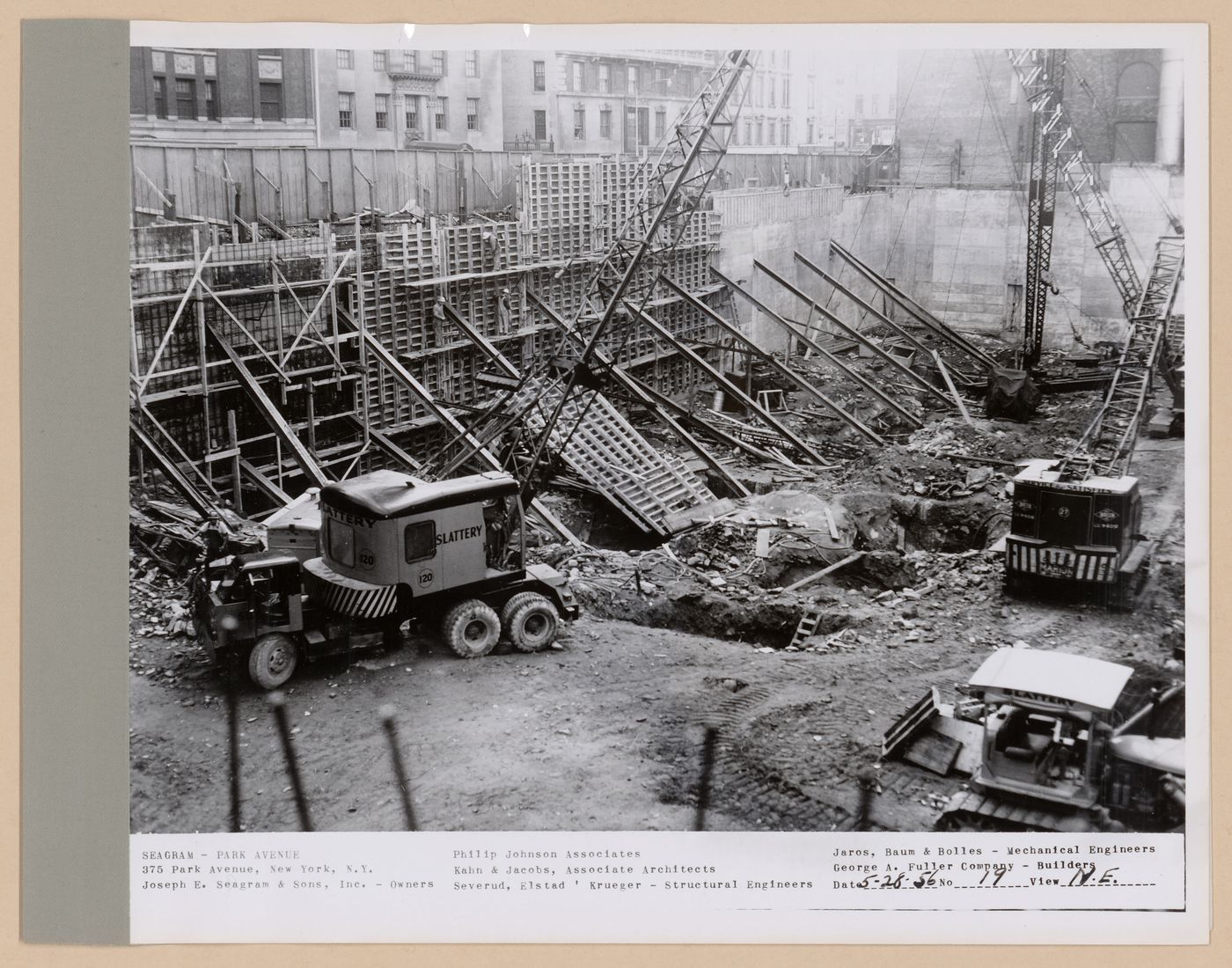 Seagram building under construction, 375 Park avenue, New York, N.Y., north-east view