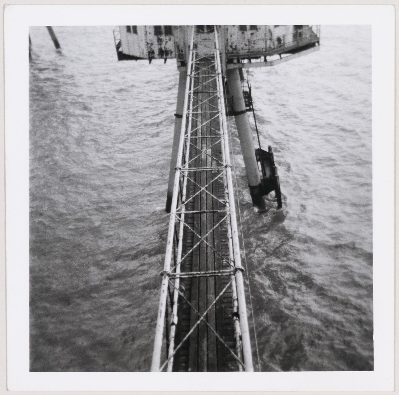 View of bridge connecting towers of the Red Sands Fort in the Thames River Estuary