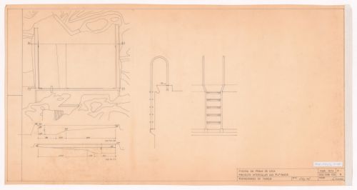 Plan, section and details of ladder for Piscina das Marés, Leça da Palmeira, Matosinhos, Portugal