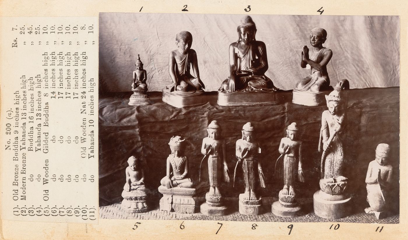 View of statues, F. Beato Limited, C Road, Mandalay, Burma (now Myanmar)