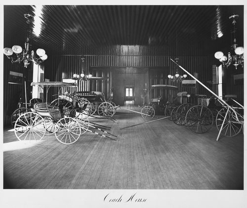 View of the interior of Coach house, Thurlow Lodge, Menlo Park, California