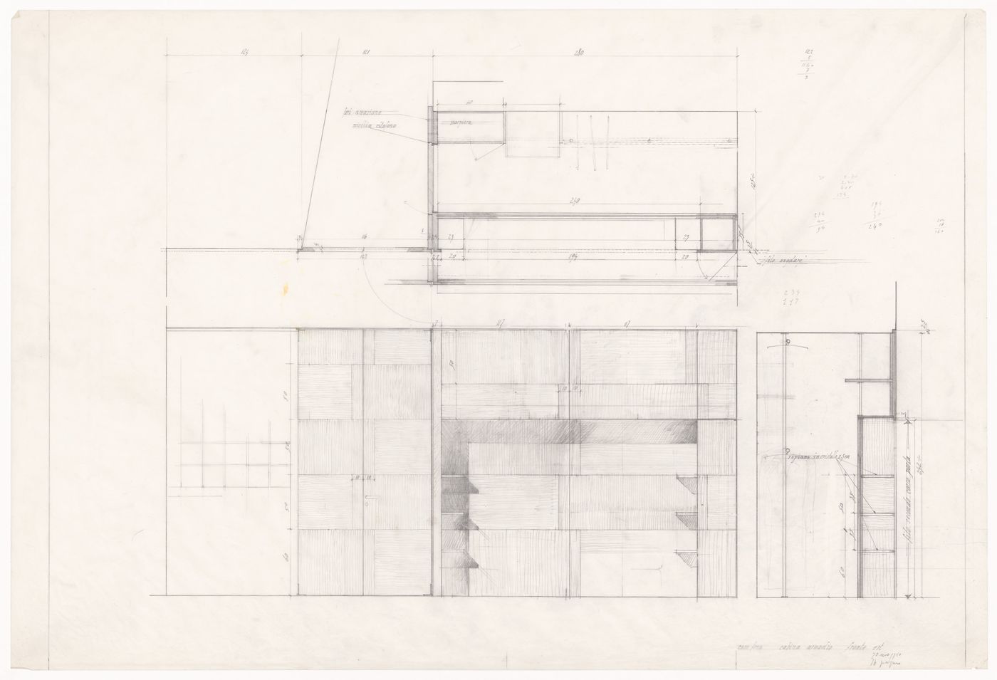 Plans and elevations for Casa Frea, Milan, Italy