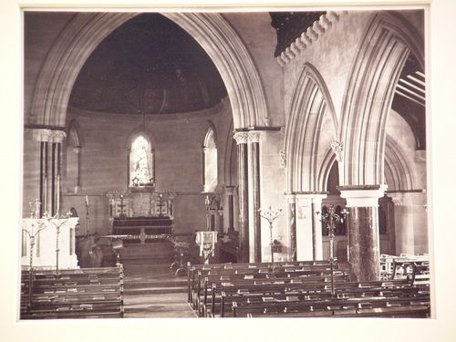 View of interior of church, looking toward alter, Welshampton, Shropshire, England