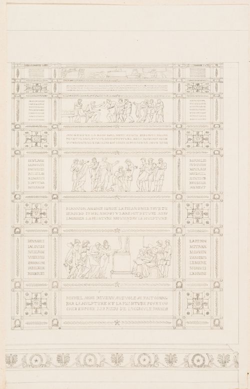 1800 Grand Prix Competition: Elevations of sculpted and inscribed panels for an École nationale des beaux-arts