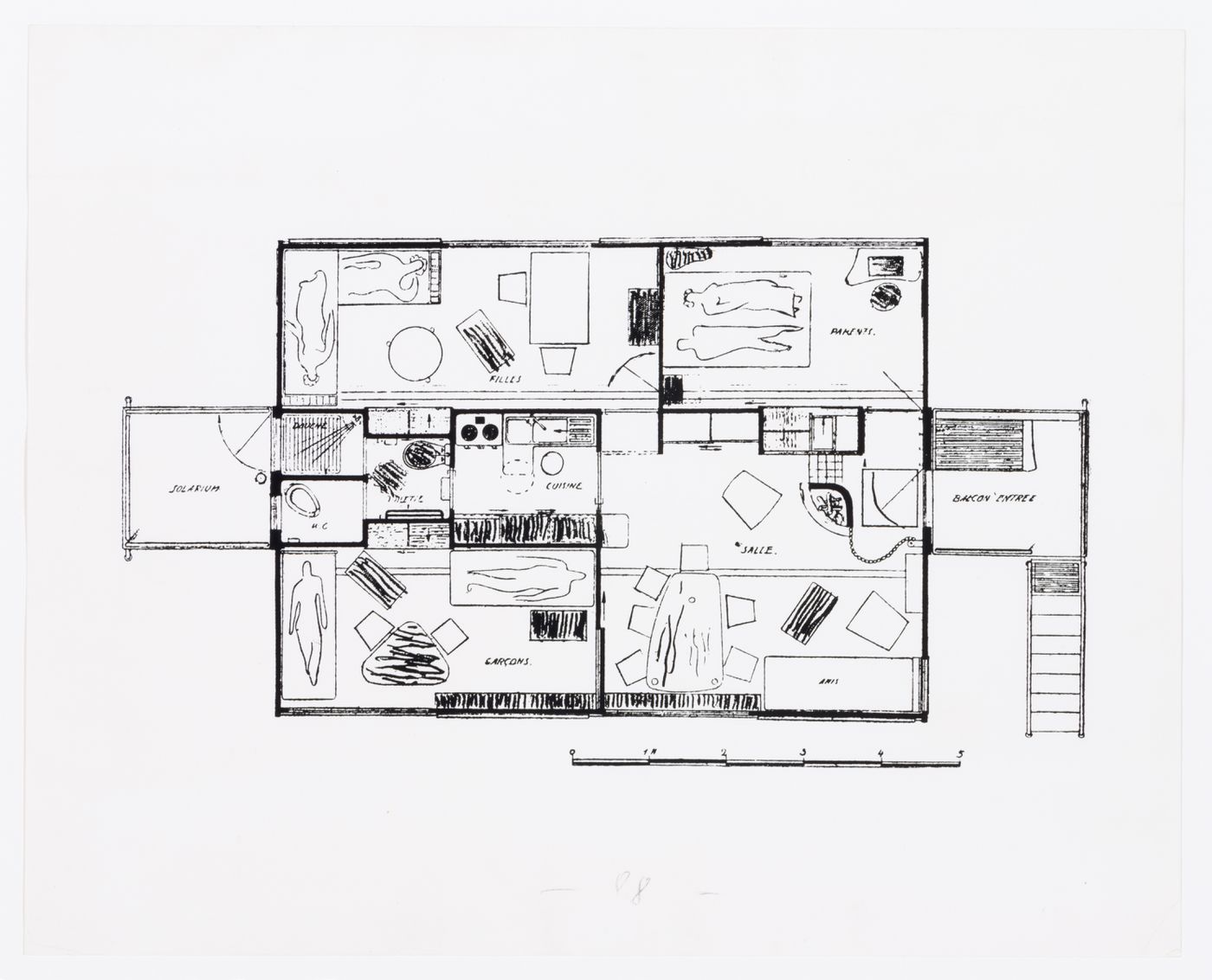 Floor plan for a Prefabricated house in Europe