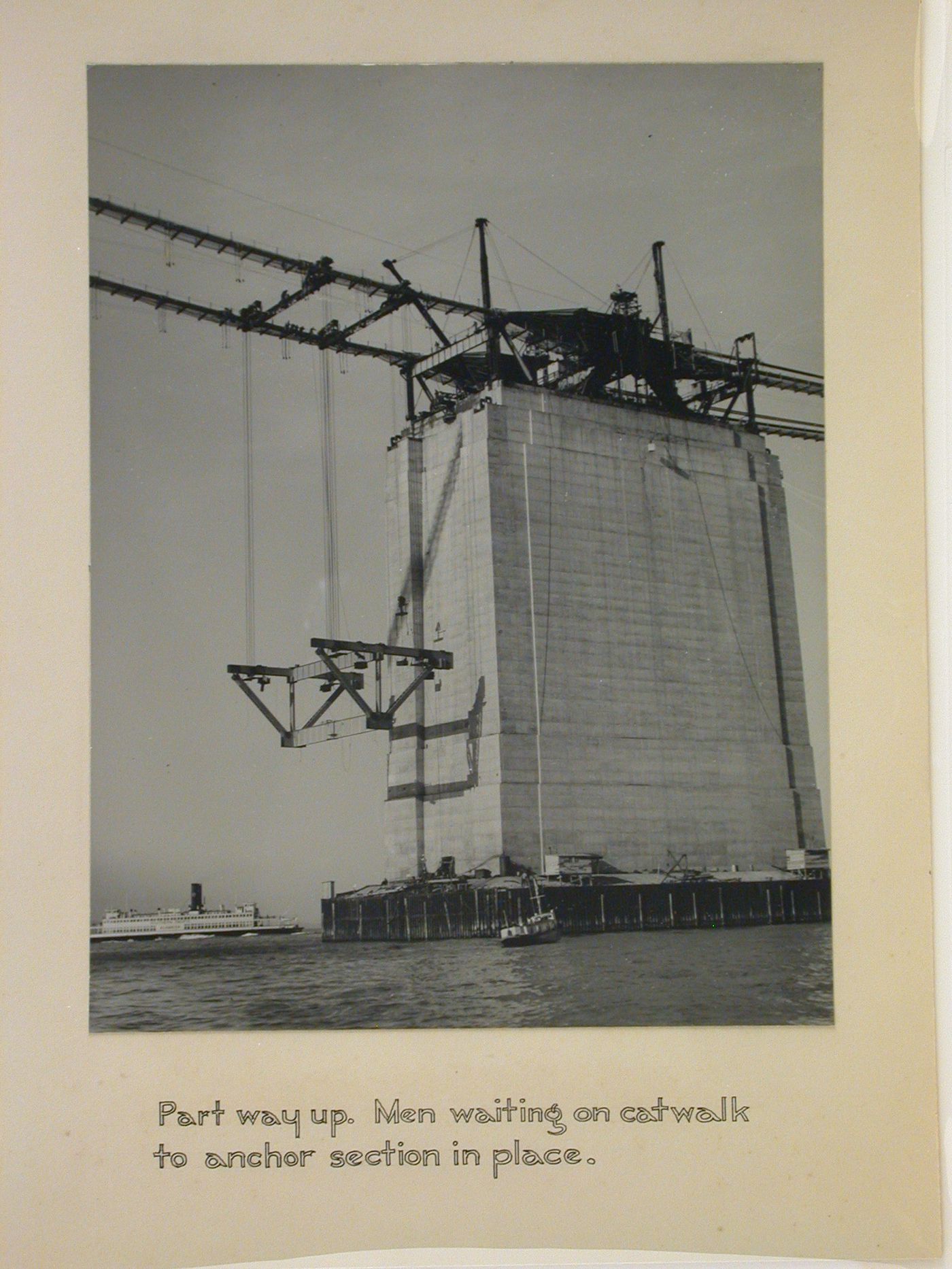 San Francisco - Oakland Bay Bridge under construction, Oakland and San Francisco, California