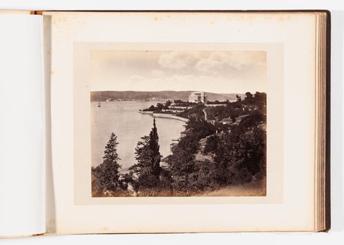 View of a yali on the Bosporus with yalis in the foreground, Constantinople (now Istanbul), Ottoman Empire (now in Turkey)