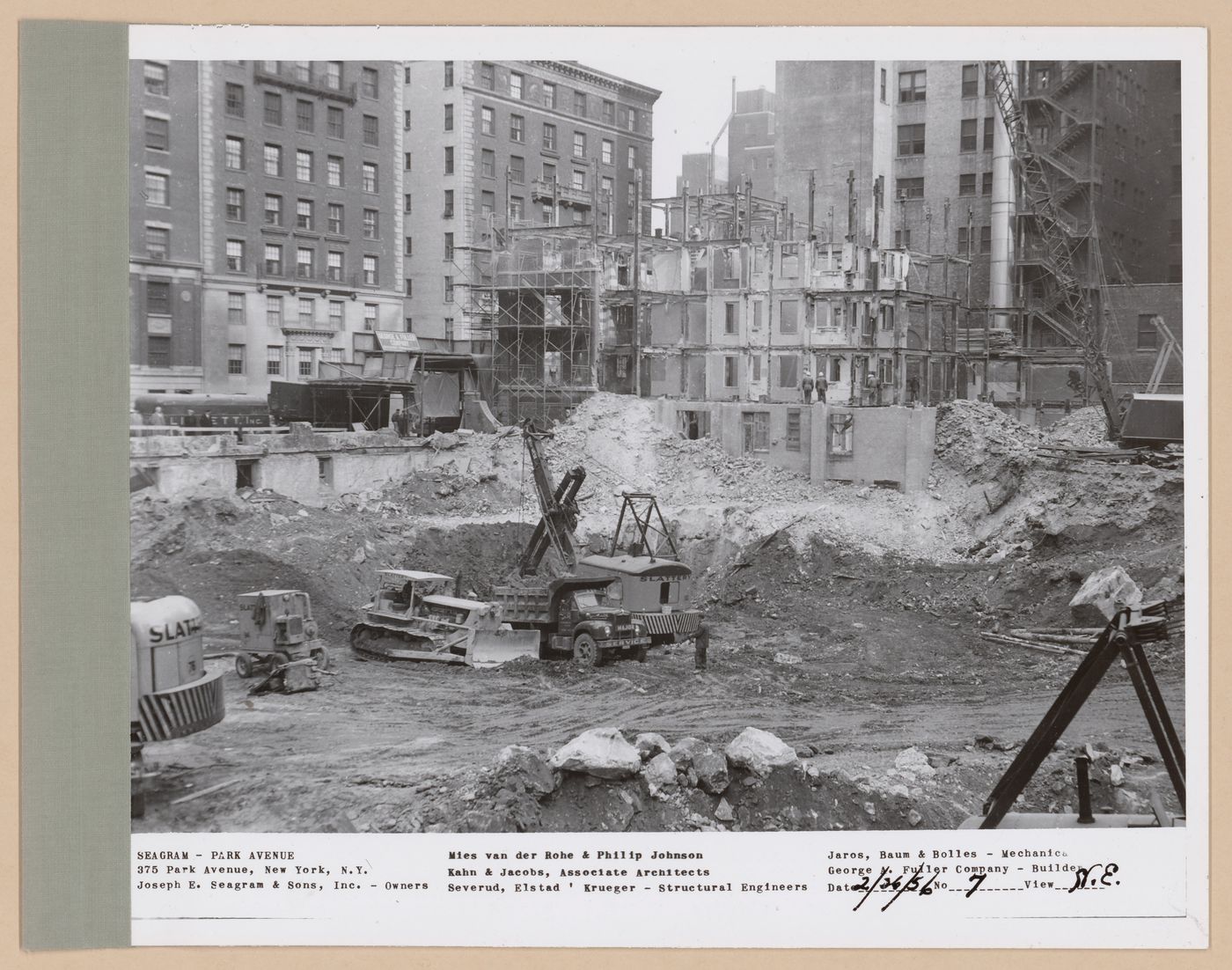 Seagram building under construction, 375 Park avenue, New York, N.Y., north-east view