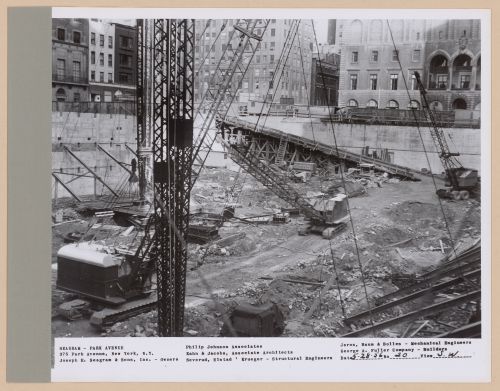 Seagram building under construction, 375 Park avenue, New York, N.Y., south-west view