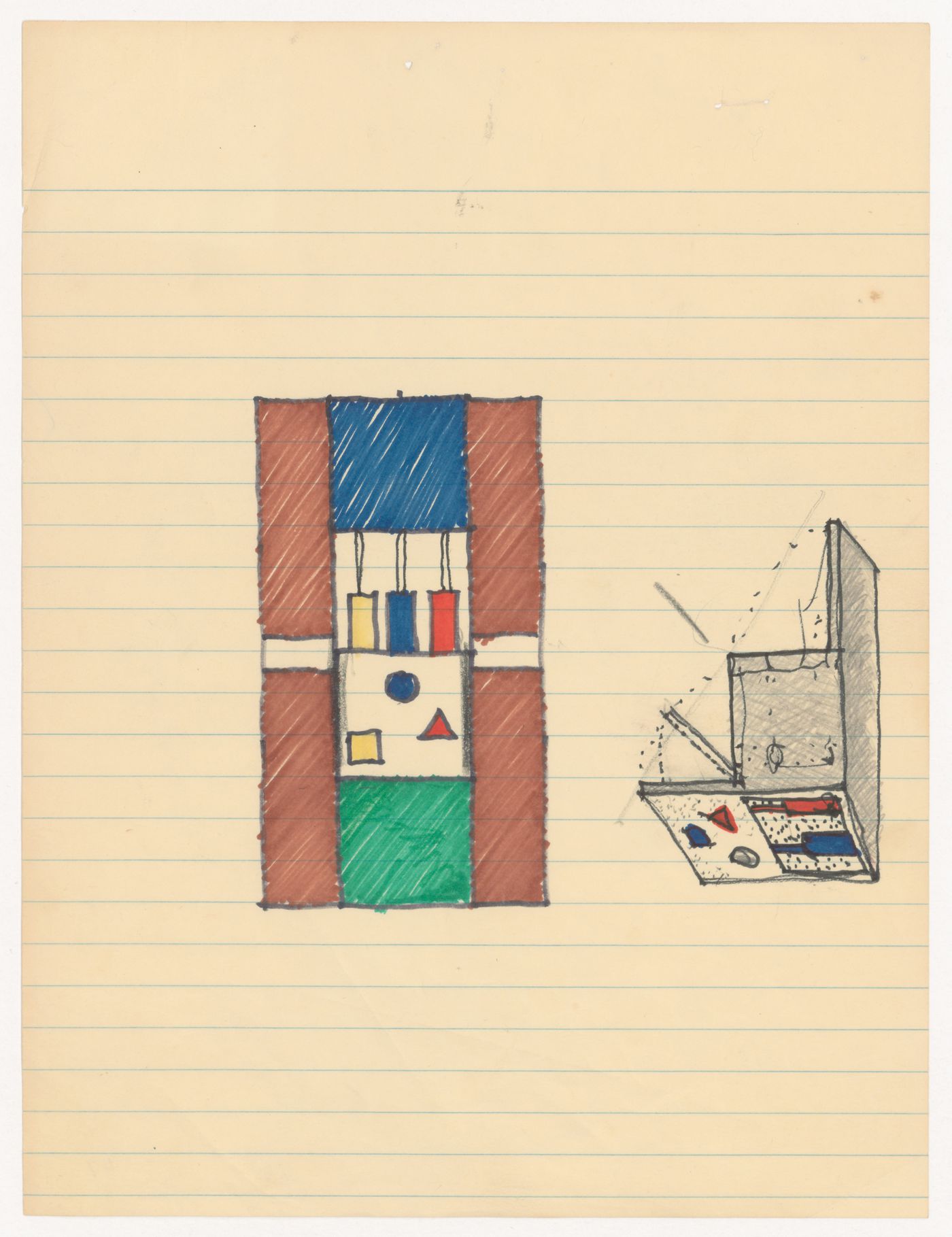 Sketch plan and axonometric for The Silent Witnesses