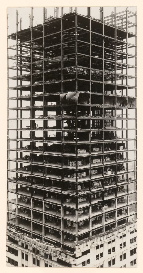 Chrysler Building under construction, From Roof of Chanin Building, New York City