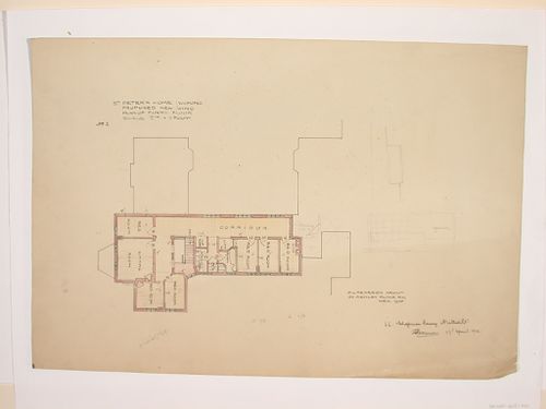 St. Peter's Home, Woking: First floor plan for the new wing