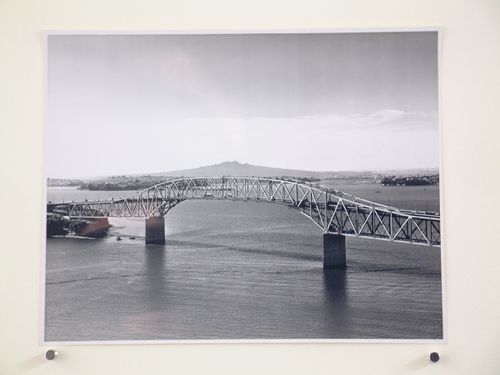Aerial view of the Auckland Harbour Bridge, over the Waitematā Harbour, Auckland, New Zealand