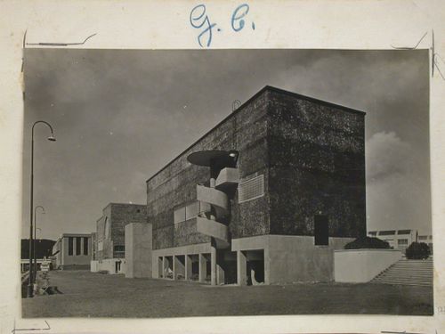 View of the exhibition pavilion of the city of Brno, Czechoslovakia (now Czech Republic)