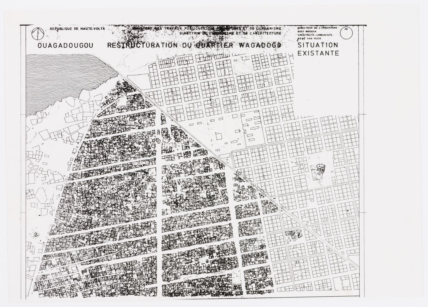 Plan of current condition of Wagadogo neighbourhood, Ouagadougou, Burkina Faso