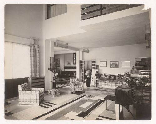 Interior view of living room, Mallet-Stevens hôtel particulier, rue Mallet-Stevens, 16th arrondissement, Paris, France
