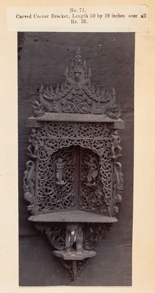 View of a corner shelf, F. Beato Limited, C Road, Mandalay, Burma (now Myanmar)