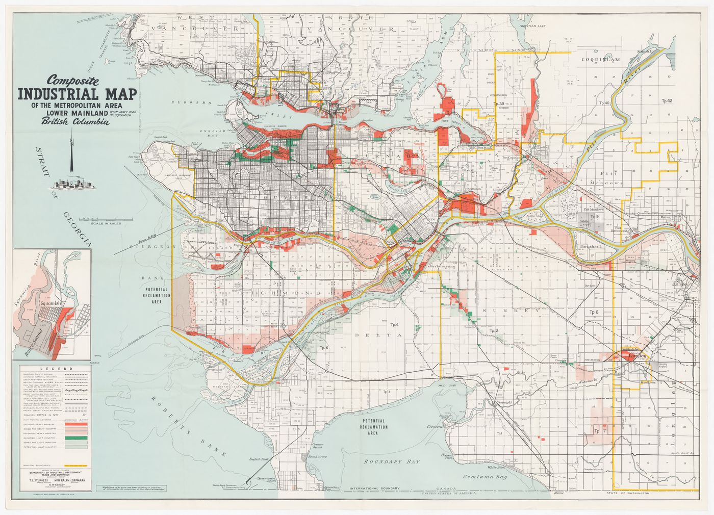 Composite industrial map of the lower metropolitan area, Lower Mainland, British Columbia