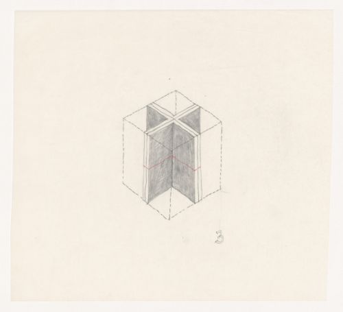 Axonometric sketch for House VI, Cornwall, Connecticut