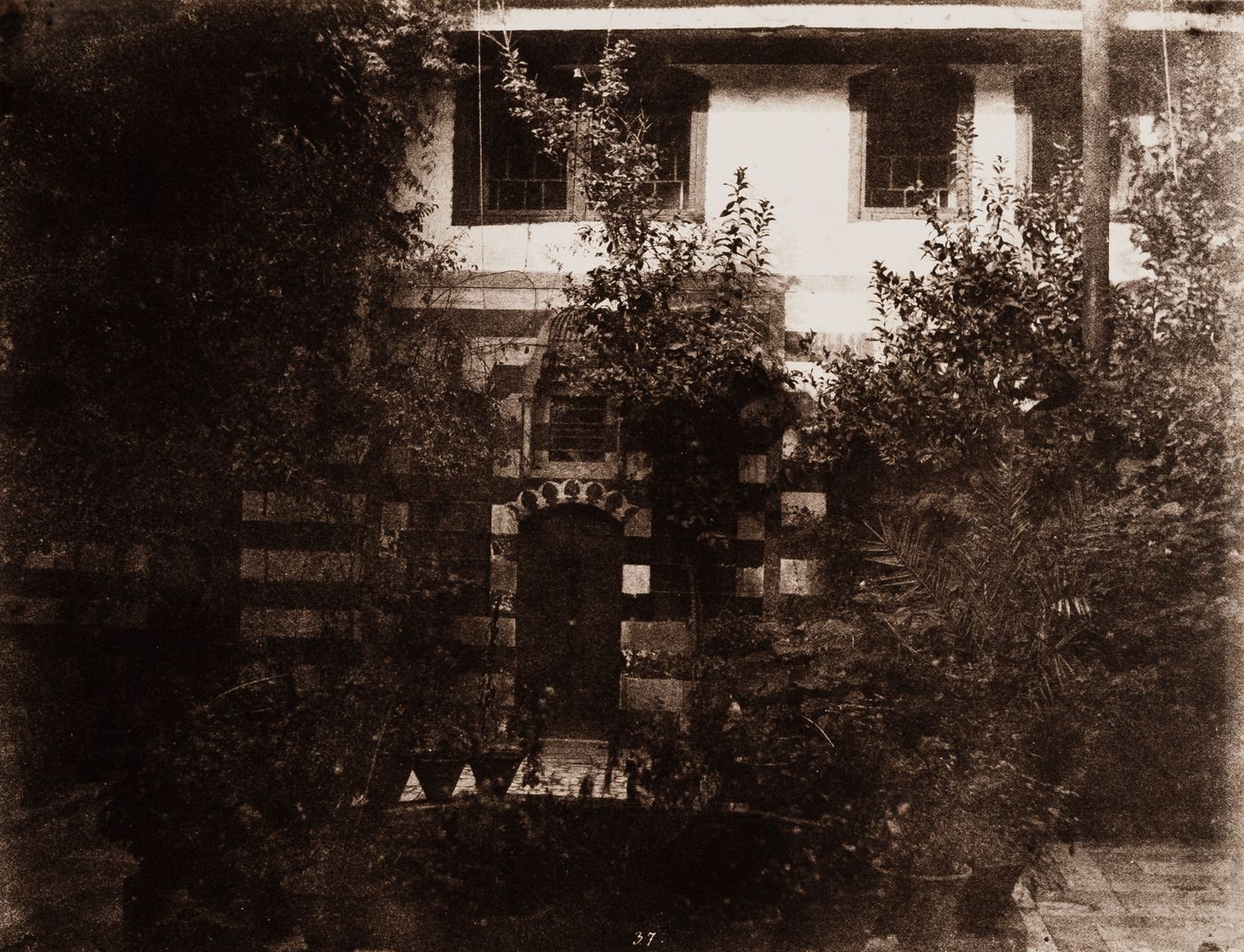 View of the courtyard of the French Consulate, Damascus, Ottoman Empire (now in Syria)