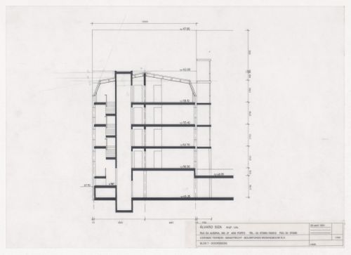 Section for Ceramique Terrein Blocos de habitação e escritórios, Maastrich, the Netherlands