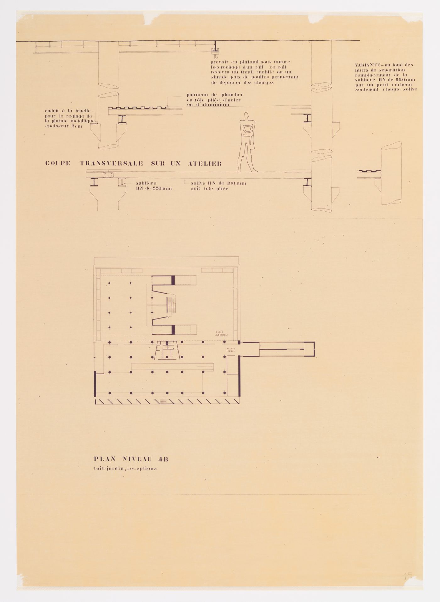 Presentation drawing for the Museum of Knowledge, Sector 1, in Chandigarh, India