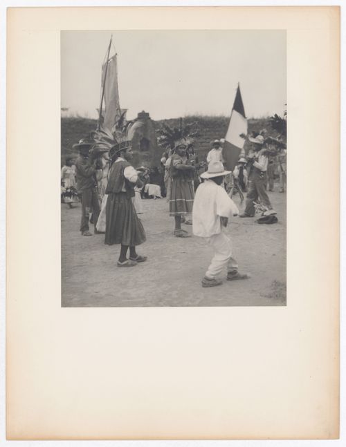View of Apache dancers, Dia de los Reyes [?], Mexico